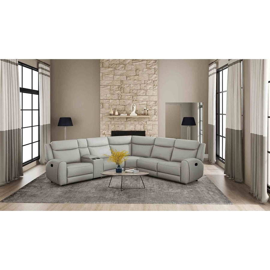 Light Gray Finish Motion Reclininig Sectional Cup Holders 1Pc