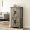 Light Gray Kitchen Pantry Cabinet Side Cabinet With Adjustable Shelves Storage Cabinet Base Cabinet Accent Cabinet