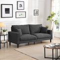 Light Gray Living Room Sofa Couch With 2 Pillows 74 3 Seater Sofa Accent Couch Settee Dark Gray 3 Seater Sofa Couch