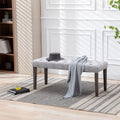 Light Grey Piano Bench Ottoman Leisure Bench With Wood Legs Simple Window Bench Accent Bench Corridor Bench