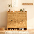 Light Oak Shoe Cabinet Entryway Organizer With 4 Flip Drawers Side Cabinet Hallway Cabinet Decorative Cabinet