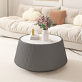 Light Sintered Stone Top Cup Shape Leather Coffee Modern Sofa Table For Living Room Furniture