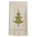 Lighted Christmas Tree Design Embroidered And Hemstitched Guest Towels Set Of 4