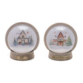 Lighted Christmas Village Globe D Cor Set Of 2