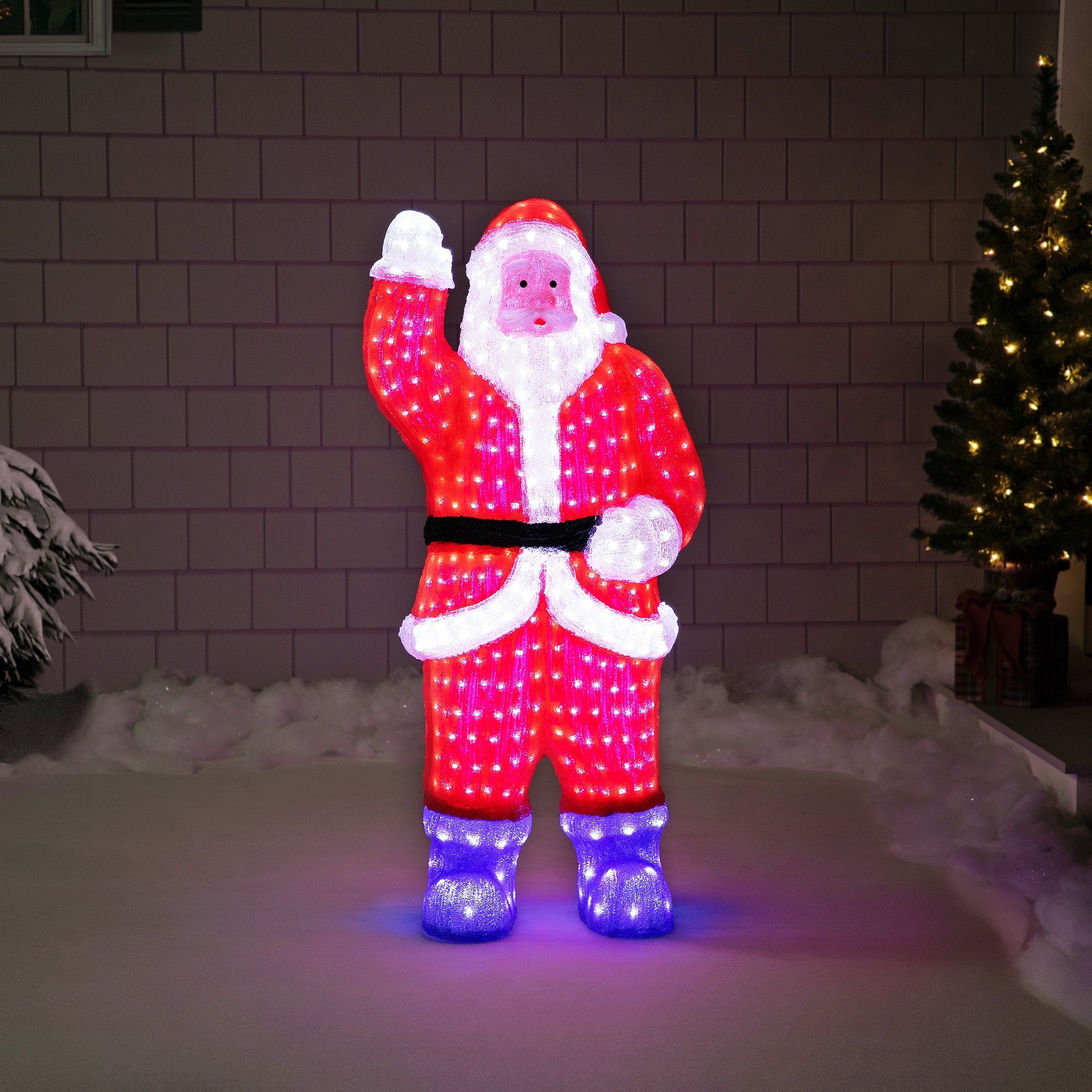 3.75 Lighted Commercial Grade Acrylic Santa Claus Christmas Display Decoration