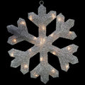 20 Lighted Silver Tinsel Christmas Snowflake Window Decoration