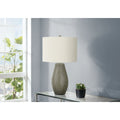 Lighting 24 H Table Lamp Grey Resin Ivory Cream Shade Contemporary