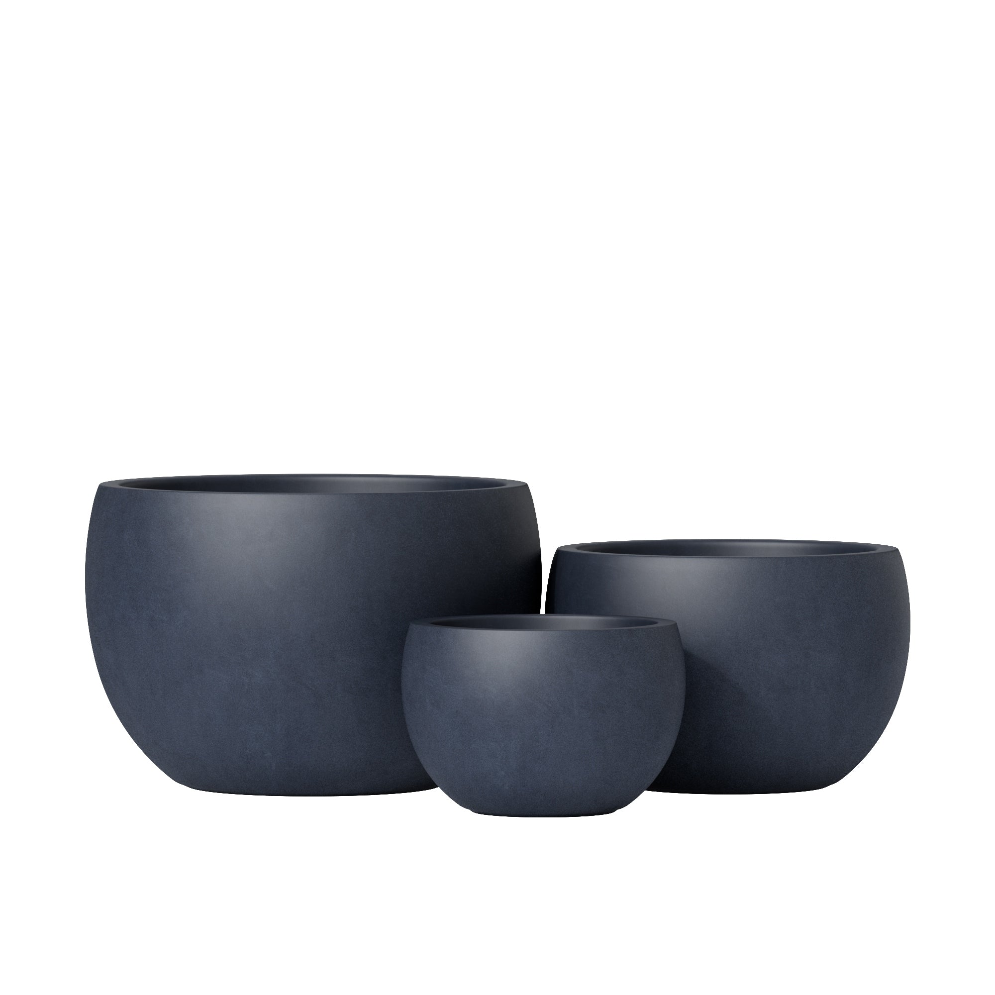 Lightweight Concrete Bowl Cement Color Planter Set Of 3