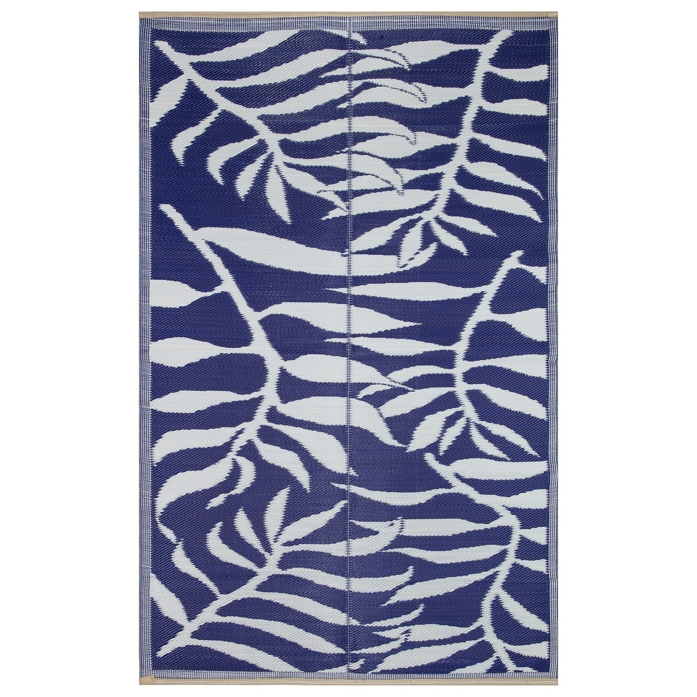 Lightweight Indoor Outdoor Reversible Plastic Area Rug 5.9 X 8.9 Feet Leaf Pattern N A