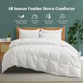 Lightweight 75 White Goose Down Comforter With 100 Cotton Cover