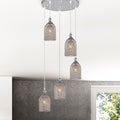 Lilah Silver 5 Light Cluster Cylinder Pendant Light
