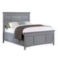 Lile Full Bed With Crown Moulding Storage Drawers Gray Solid Wood