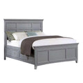 Lile King Bed With Crown Moulding Storage Drawers Gray Solid Wood