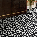 Lile In Black And White Handmade 8X8 In Moroccan Tile Pack Of 12