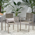 Lillian Outdoor Modern Aluminum Dining Chair With Rope Seat Set Of 2 By Christopher Knight Home