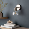 Lillith Pewter Seeded Glass Wall Sconce 9 H X 5.875 W X 6.75 D
