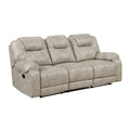 Lily Manual Reclining Sofa Polished Pewter Gray Microfiber And Foam