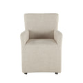 Paddy Off White Linen Wheeled Arm Chair