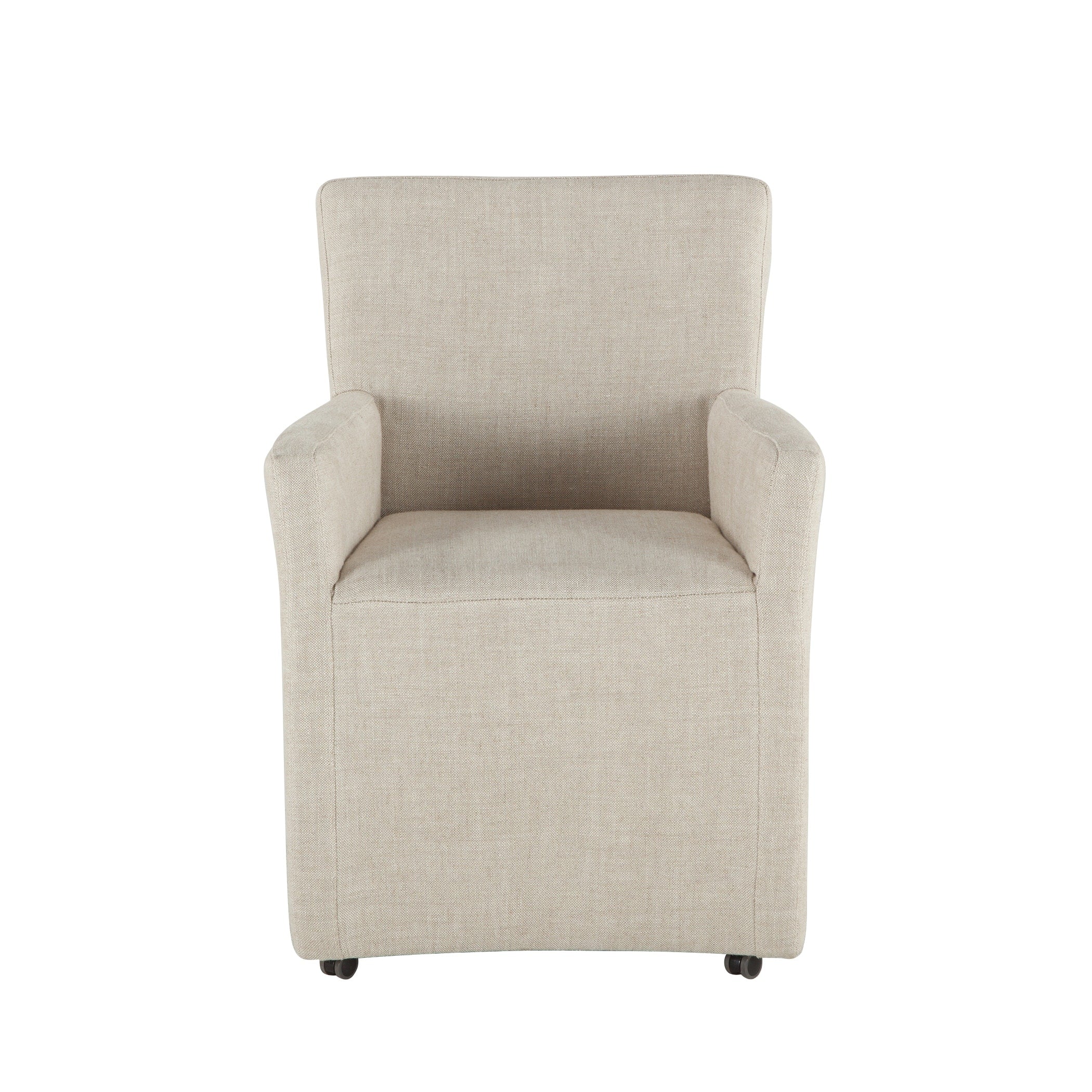 Paddy Off White Linen Wheeled Arm Chair