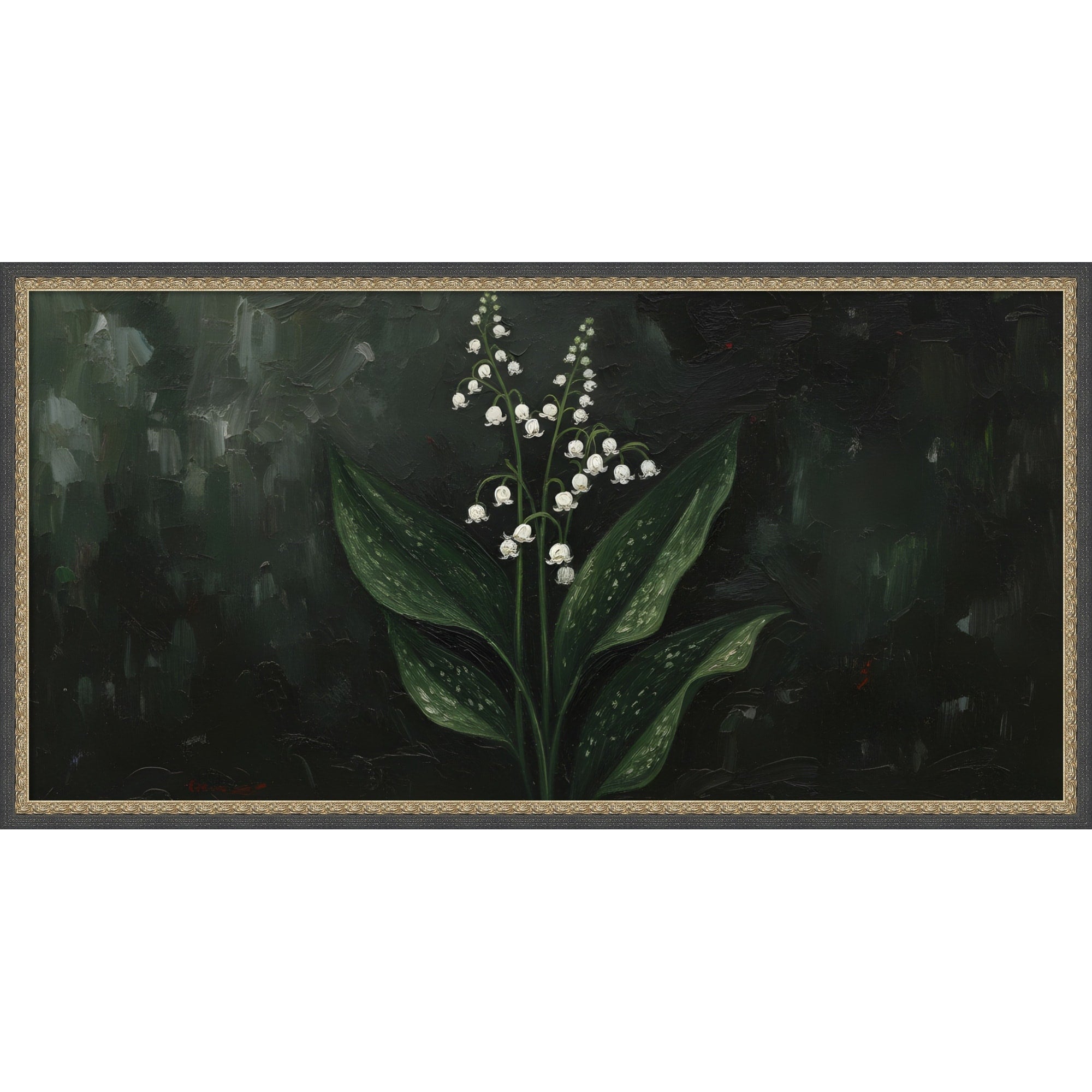 Lily Of The Valley By Hugo Framed Mounted Canvas Wall Art Print