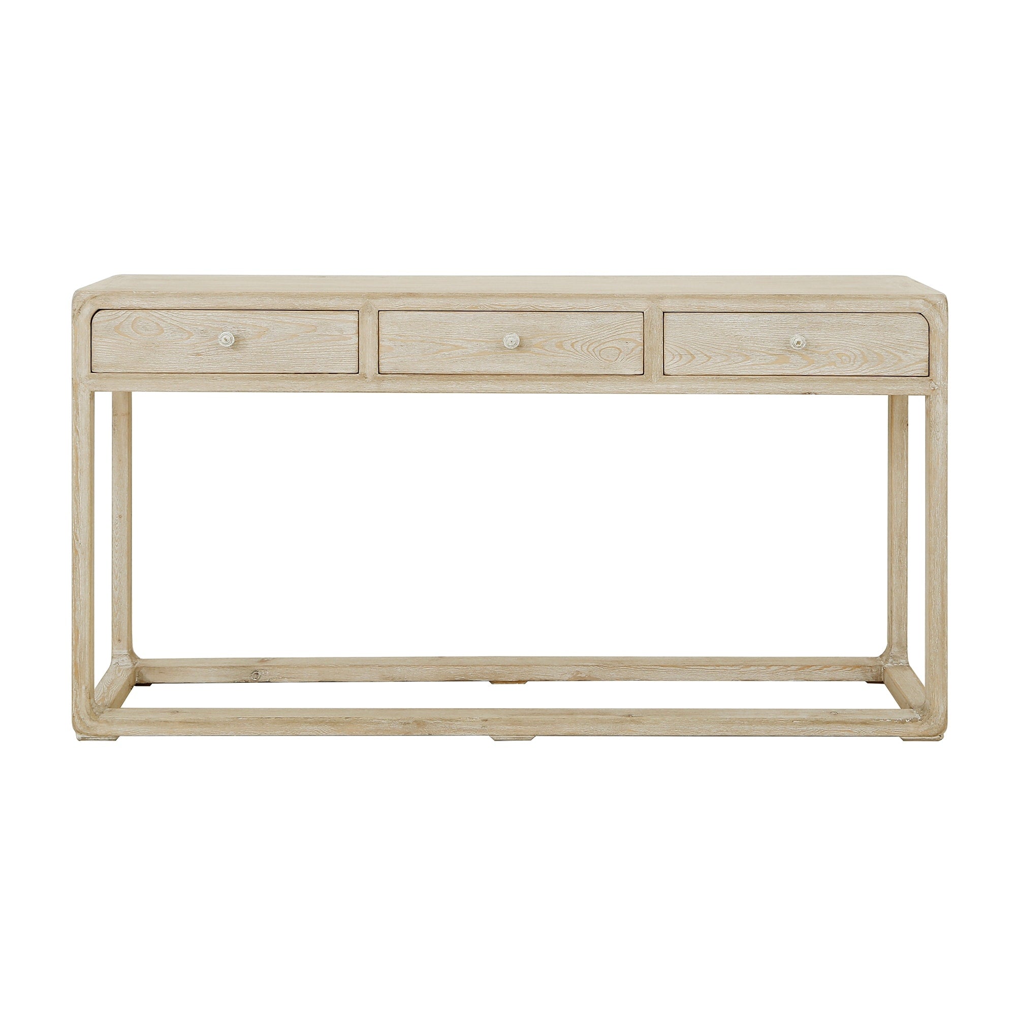 Lilys Living Reclaimed Peking Console Table With 3 Drawers Weathered White Wash Finish 34 Inch Tall