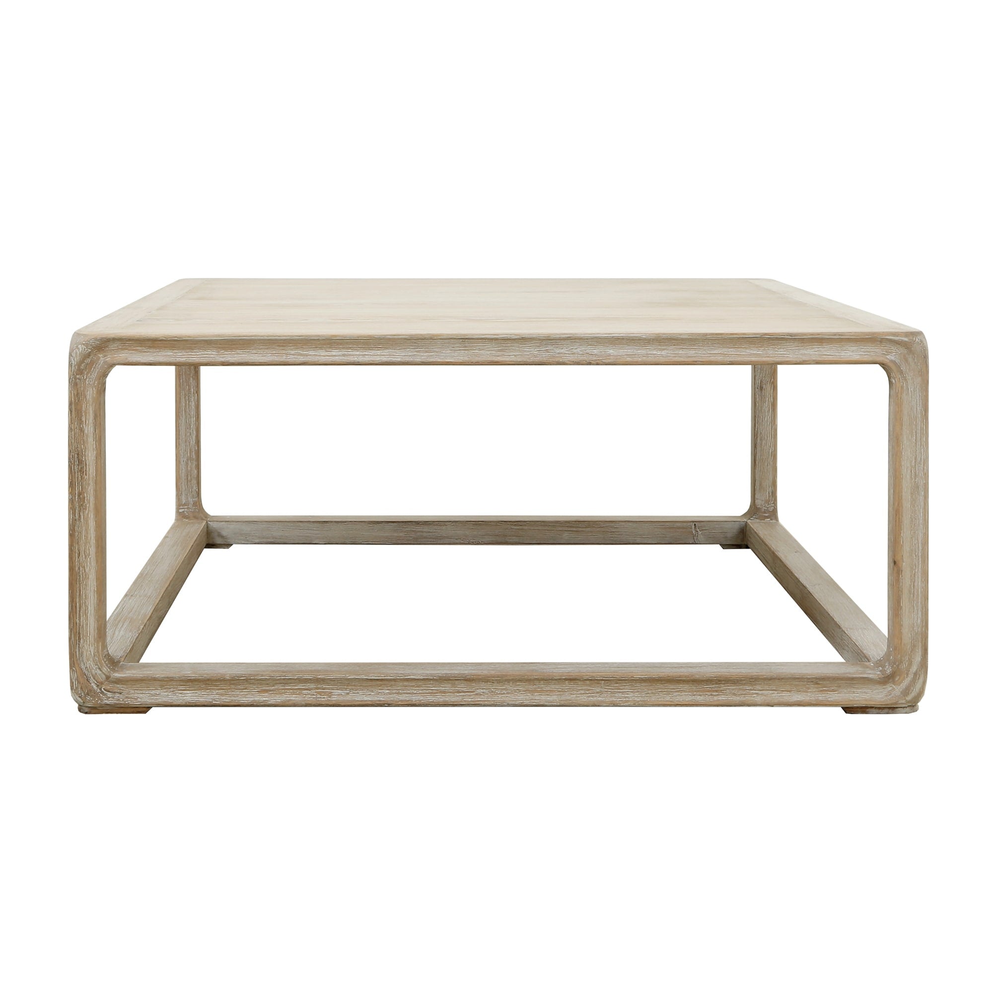 Lilys Living Reclaimed Peking Square Coffee Table 39.3 Inch Long Weathered White Wash