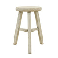 Lilys Living Versatile Elm Round Table With Weathered White Wash Finish 12 Inch Diameter