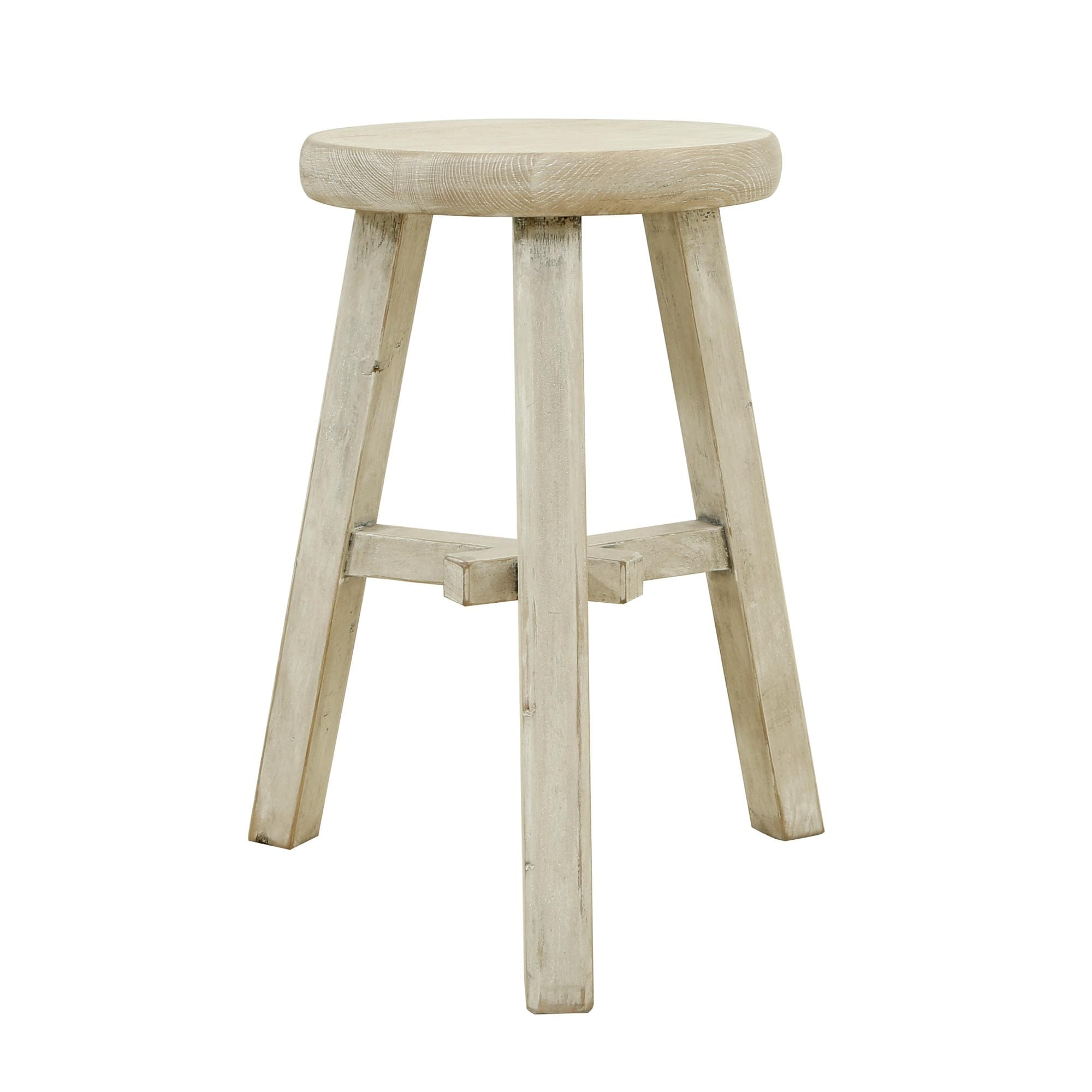 Lilys Living Versatile Elm Round Table With Weathered White Wash Finish 12 Inch Diameter