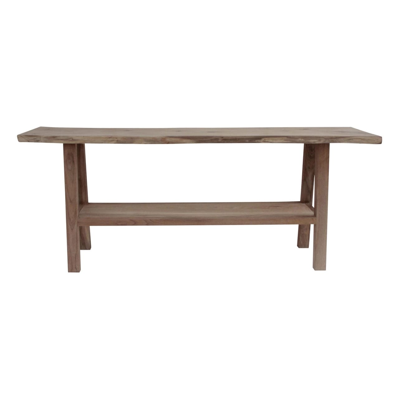Lilys Living Walnut Wood Console Table With Shelf Natural Finish 78.8 W X 14 L X 31 H