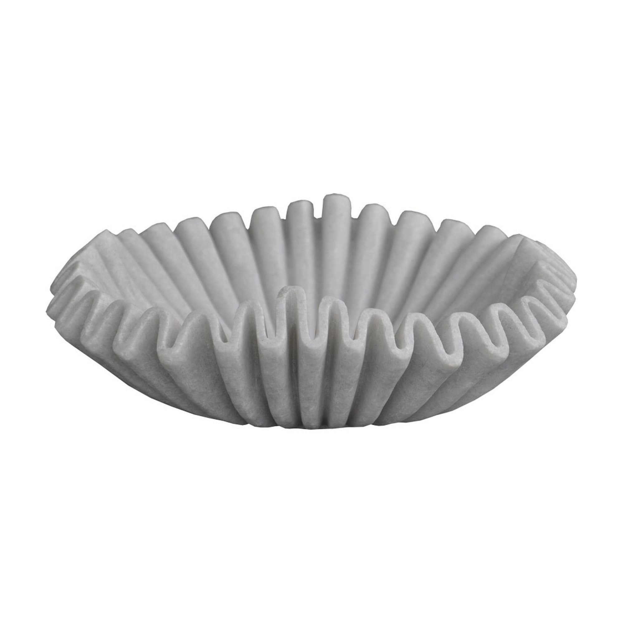 Lilys Living White Marble Curly Bowl 12 Inch Long N A