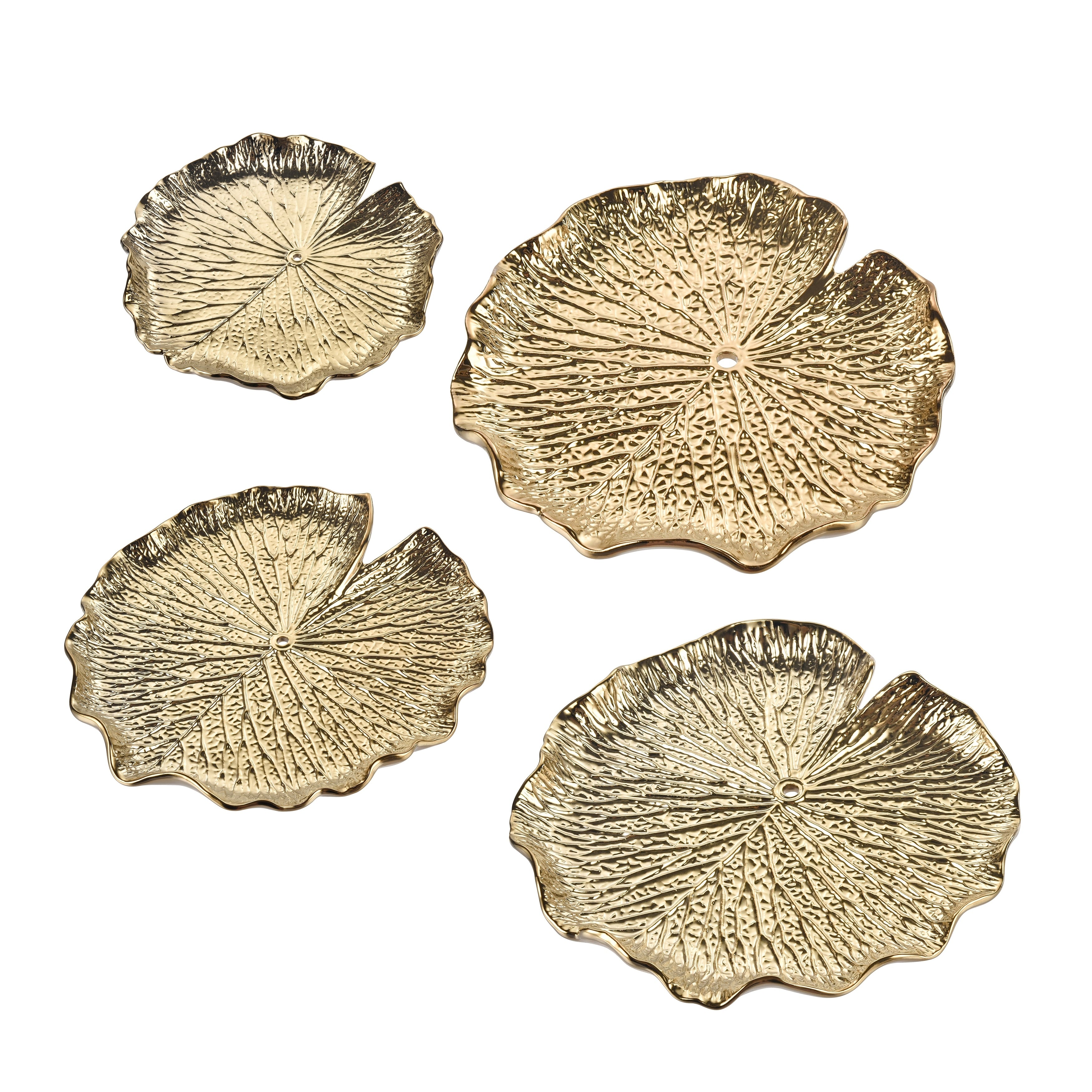 Lilypad Dimensional Wall Art Set Of 4 Gold