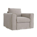 Lilys Living Peninsula Slipcovered Swivel Sofa Linen Chair 30 Inch Tall Grey Wash