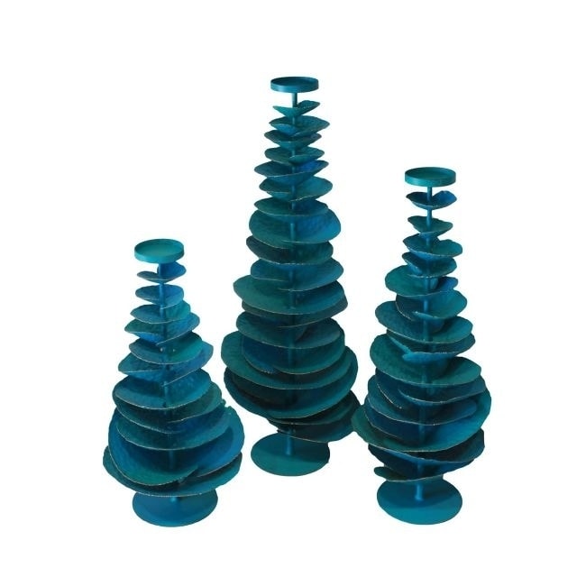 Lilys Living Small Turquoise Iron Tree Candle Holder D Cor Accessory 25.5 Inch Tall
