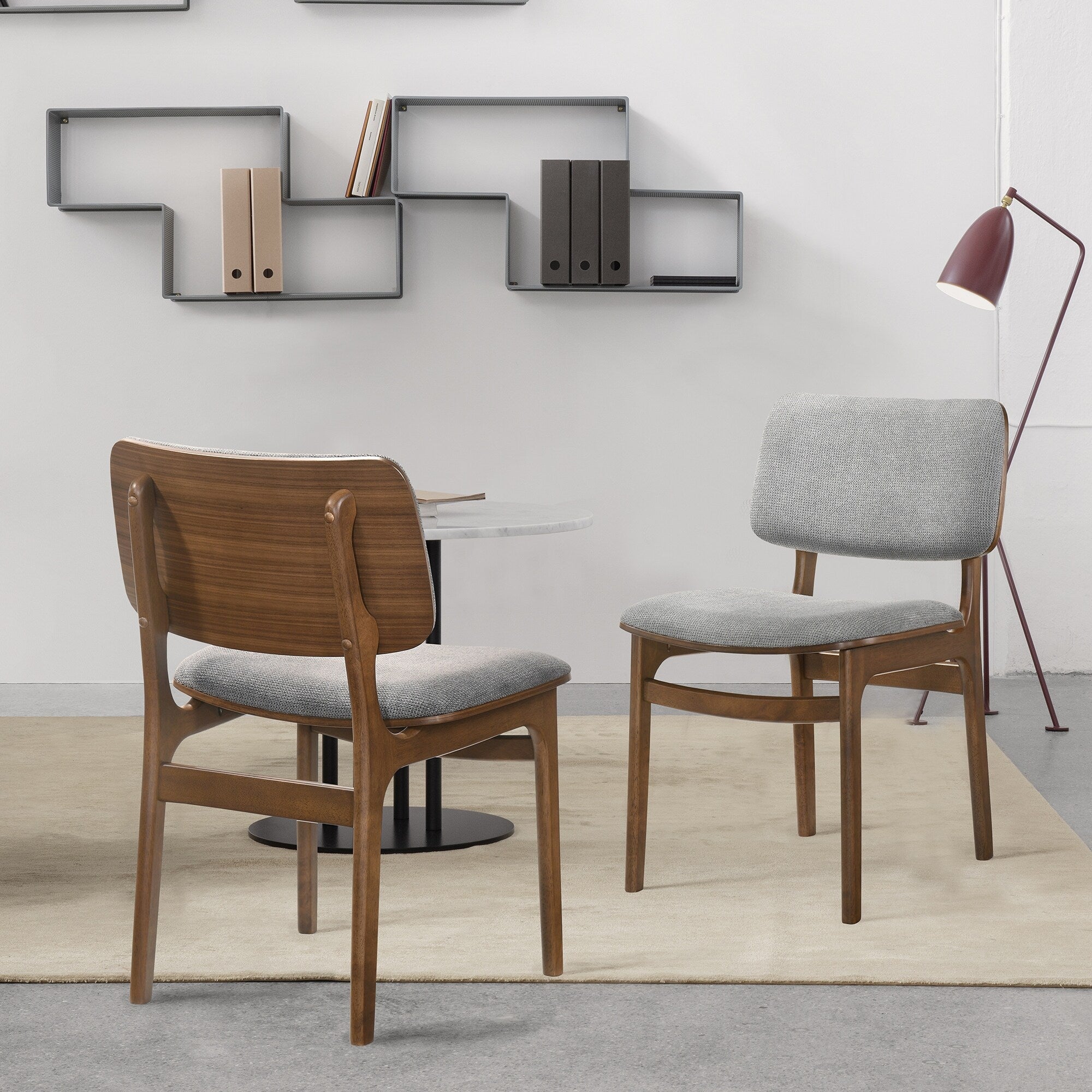 Lima Mid Century Modern Wood Dining Accent Chairs Set Of 2