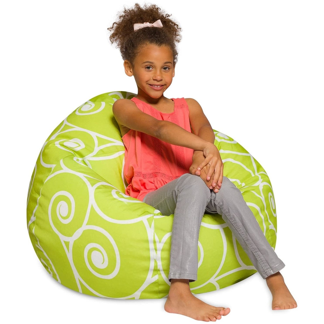 Lime Scrolls And Swirls Bean Bag Chair