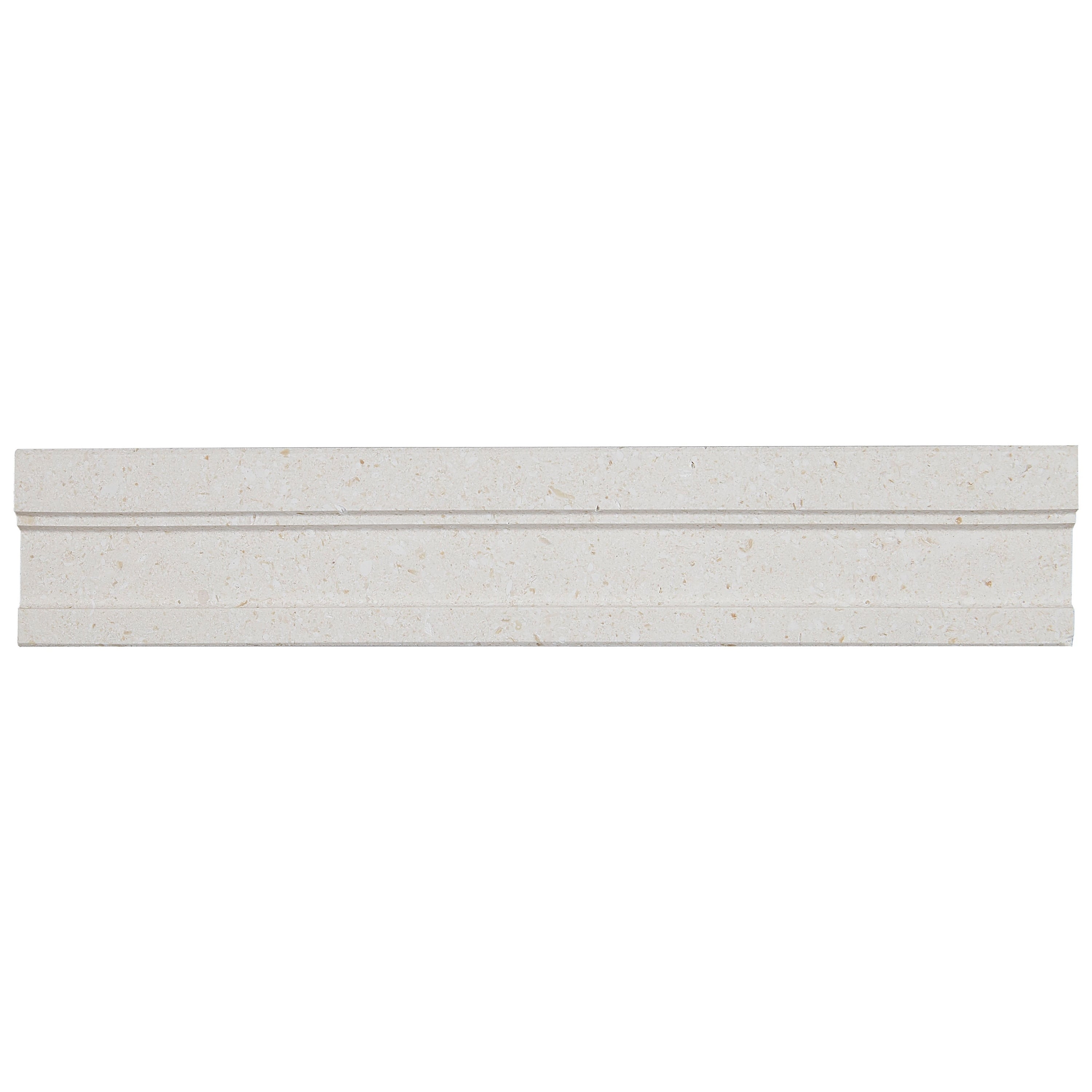 Limestone 2X12 Inch Honed Modern Chair Rail In Blavet Blanc 2X12