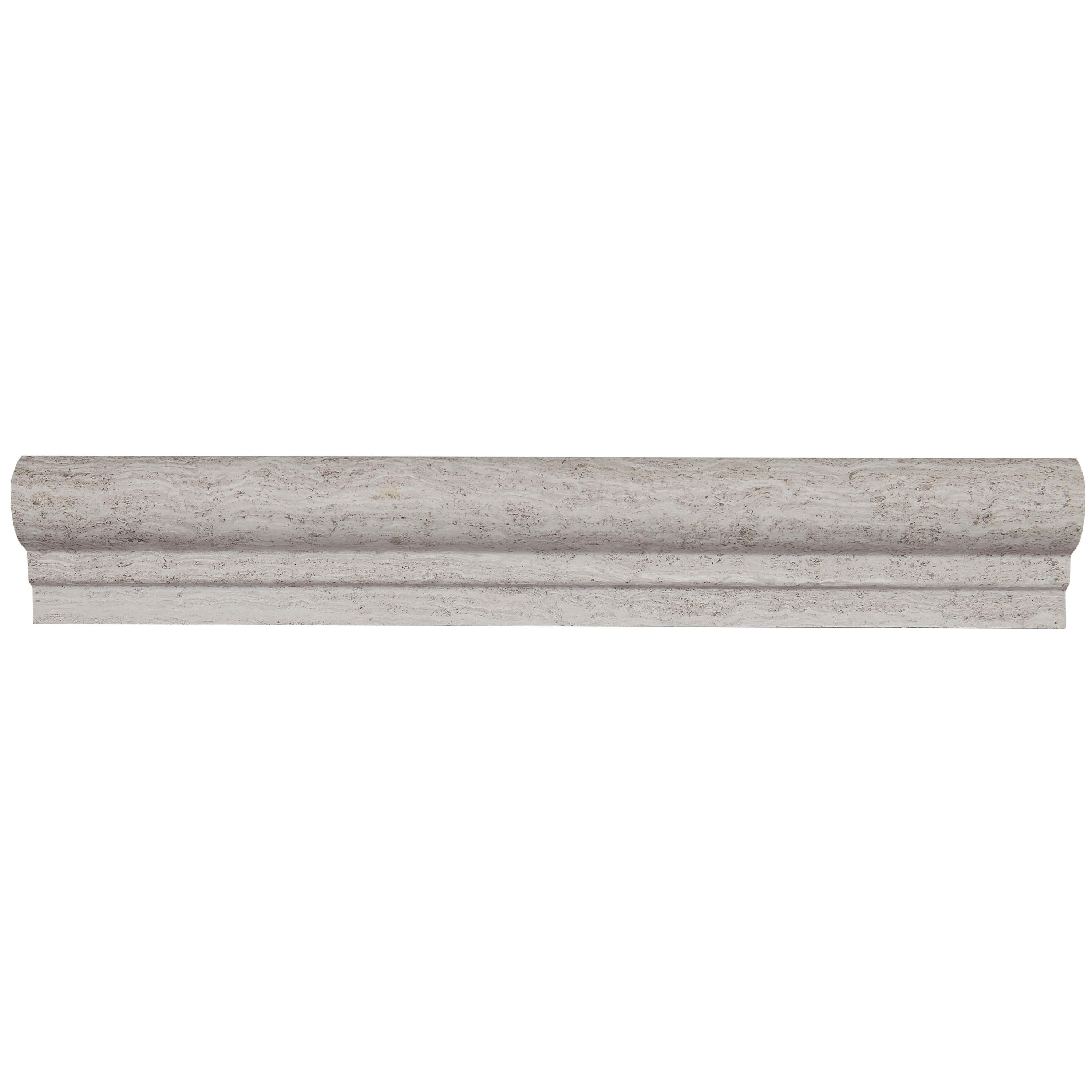 Limestone 2X12 Inch Honed Vein Cut Chair Rail In Chenille White 2X12