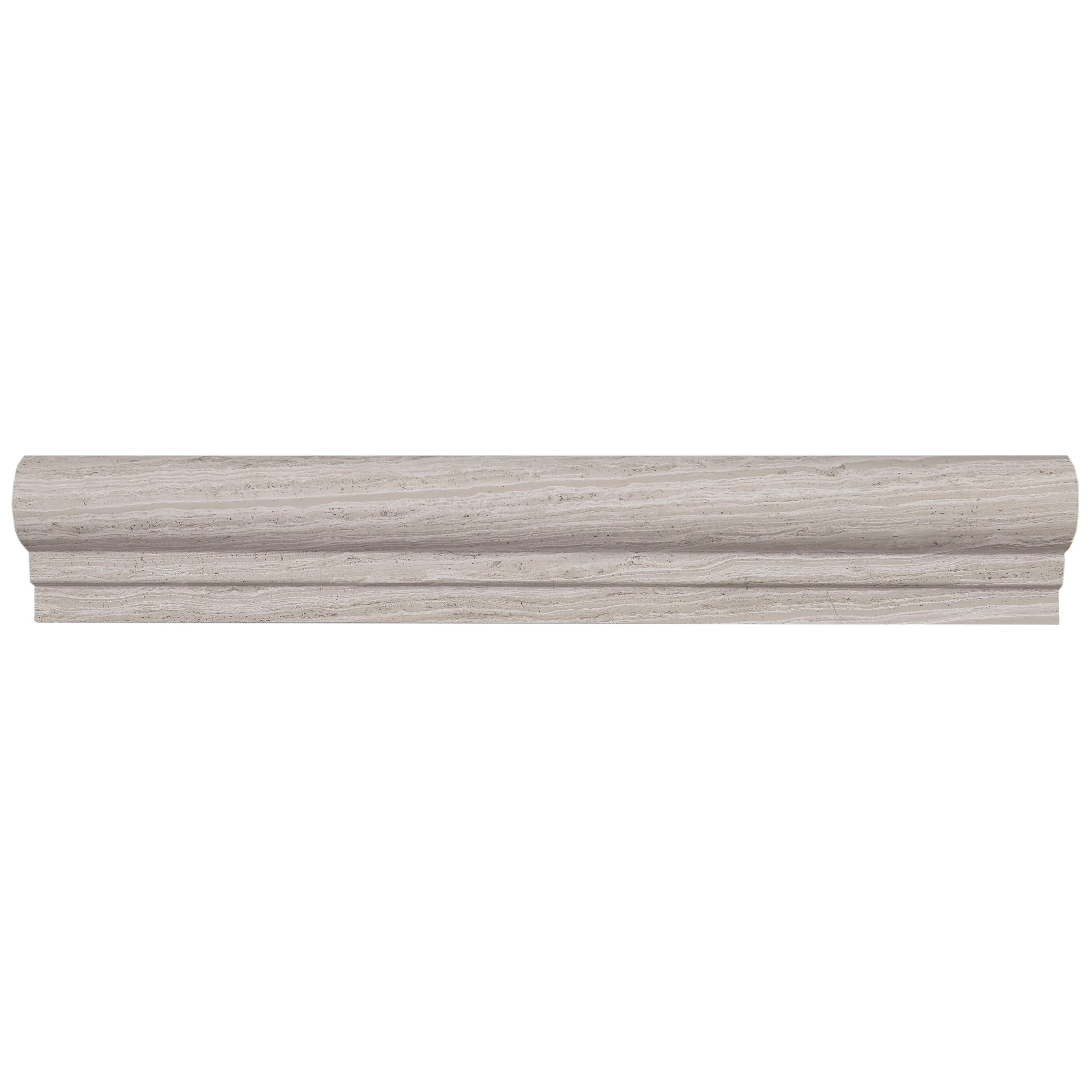 Limestone 2X12 Inch Polished Vein Cut Chair Rail In Chenille White 2X12
