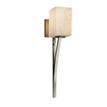 Limoges Collection Sabre 1 Light Brushed Nickel Wall Sconce Leaves Impression Shade