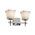 Limoges Collection Union 2 Light Brushed Nickel Bath Bar Banana Leaf Impression Shade