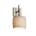 Limoges Union Ada 1 Light Brushed Nickel Wall Sconce Waves Oval Shade