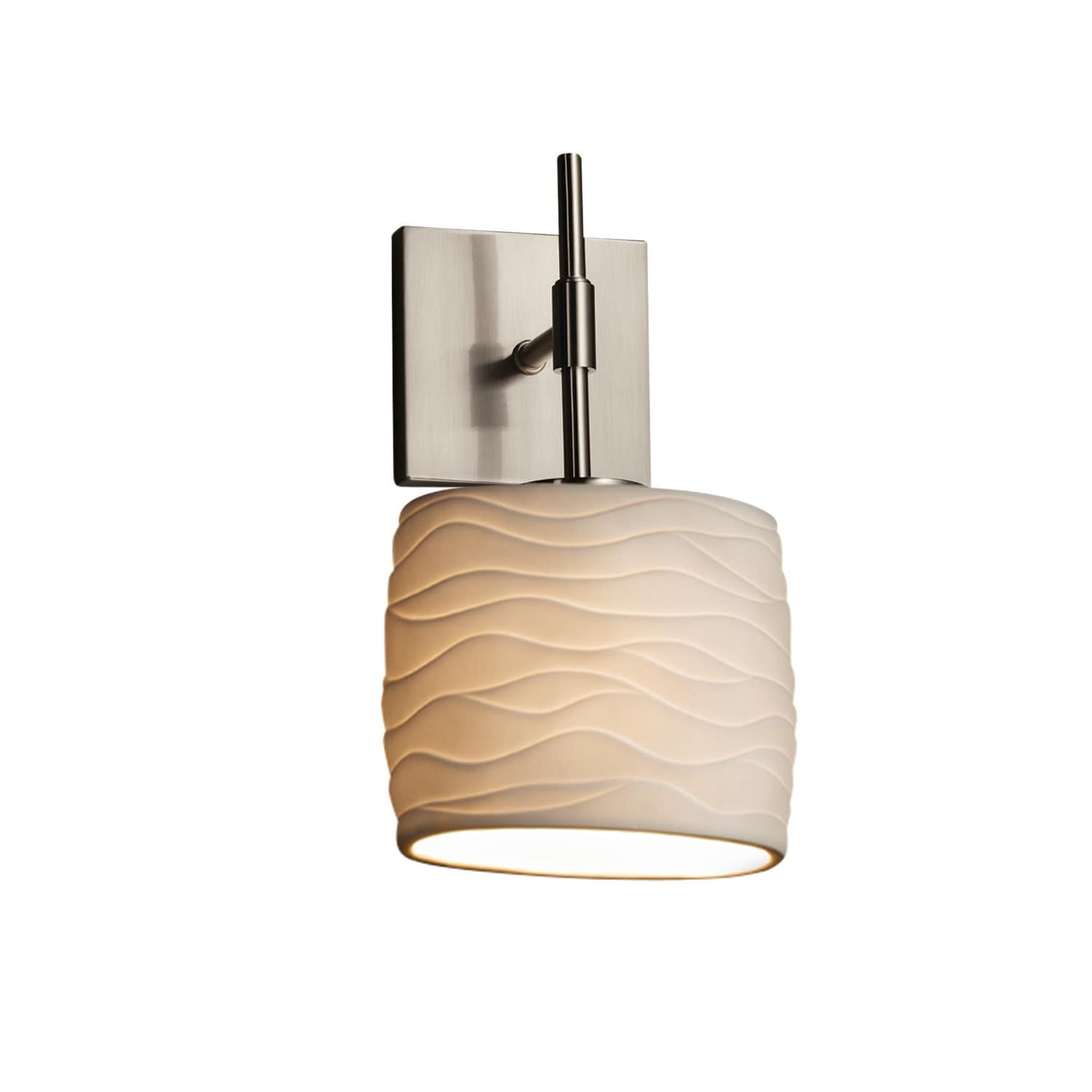 Limoges Union Ada 1 Light Brushed Nickel Wall Sconce Waves Oval Shade