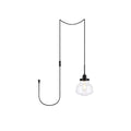 Lina 1 Light Plug In Pendant With Clear Bubble Shade Black 8 Diameter