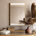 Lina Modern Wall Mirror Gold With Marble 32 H X 21 W X 2 D