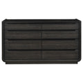 Lina Wide Dresser With 8 Drawers Integrated Handles Black Wood