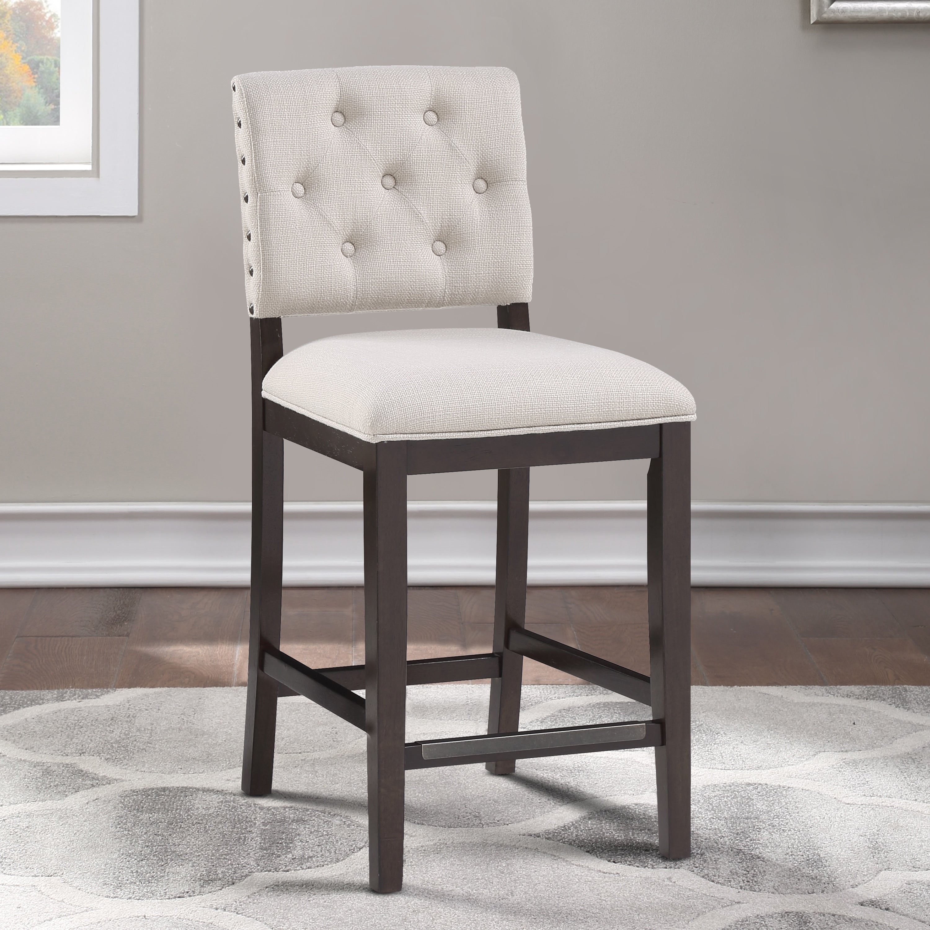 Lindale Button Tufted Stationary Counter Stool By Greyson Living