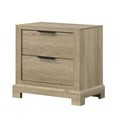 Linden Oak Engineered Wood 2 Drawer Contemporary Nightstand