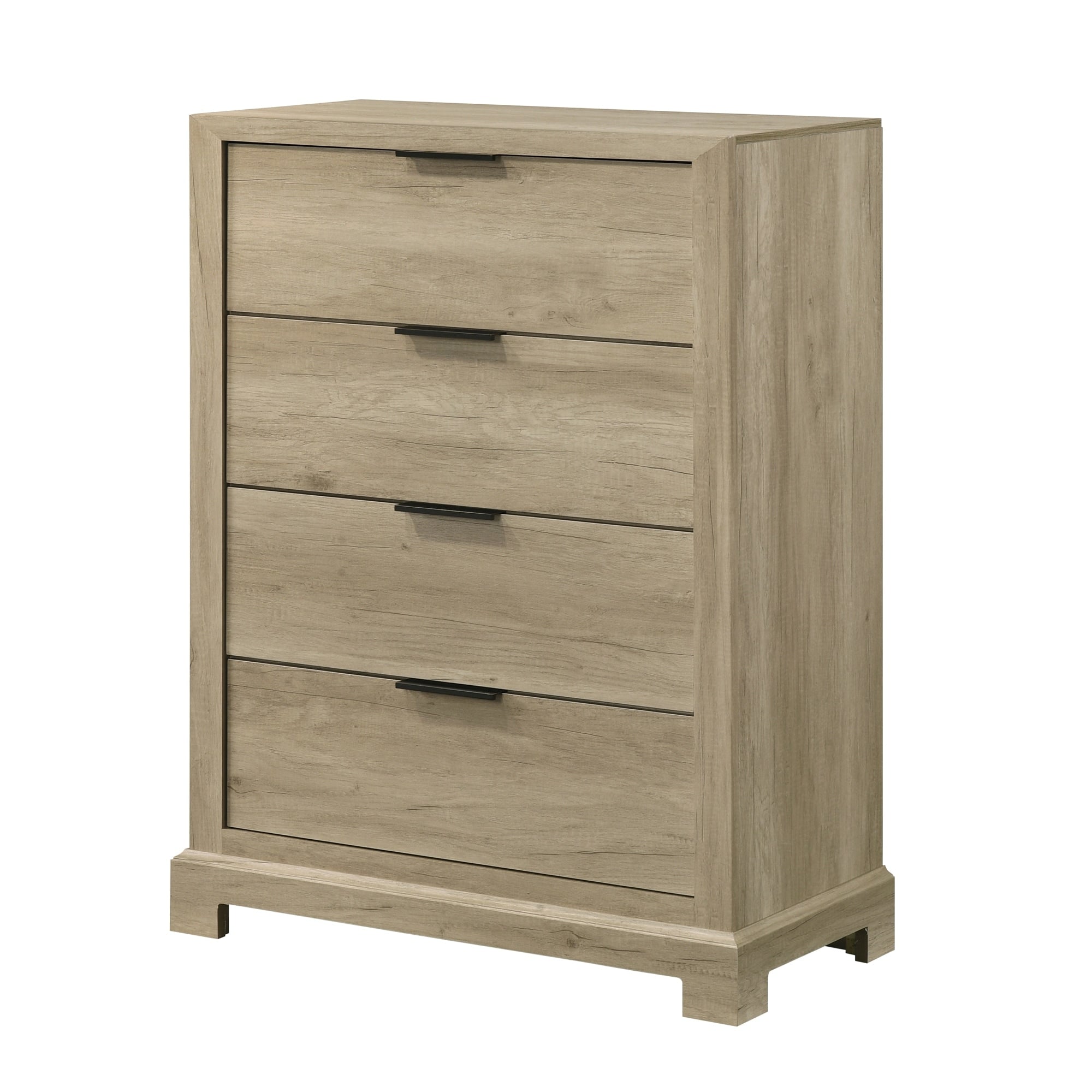 Linden Oak Laminate Engineered Wood Contemporary 4 Drawer Chest
