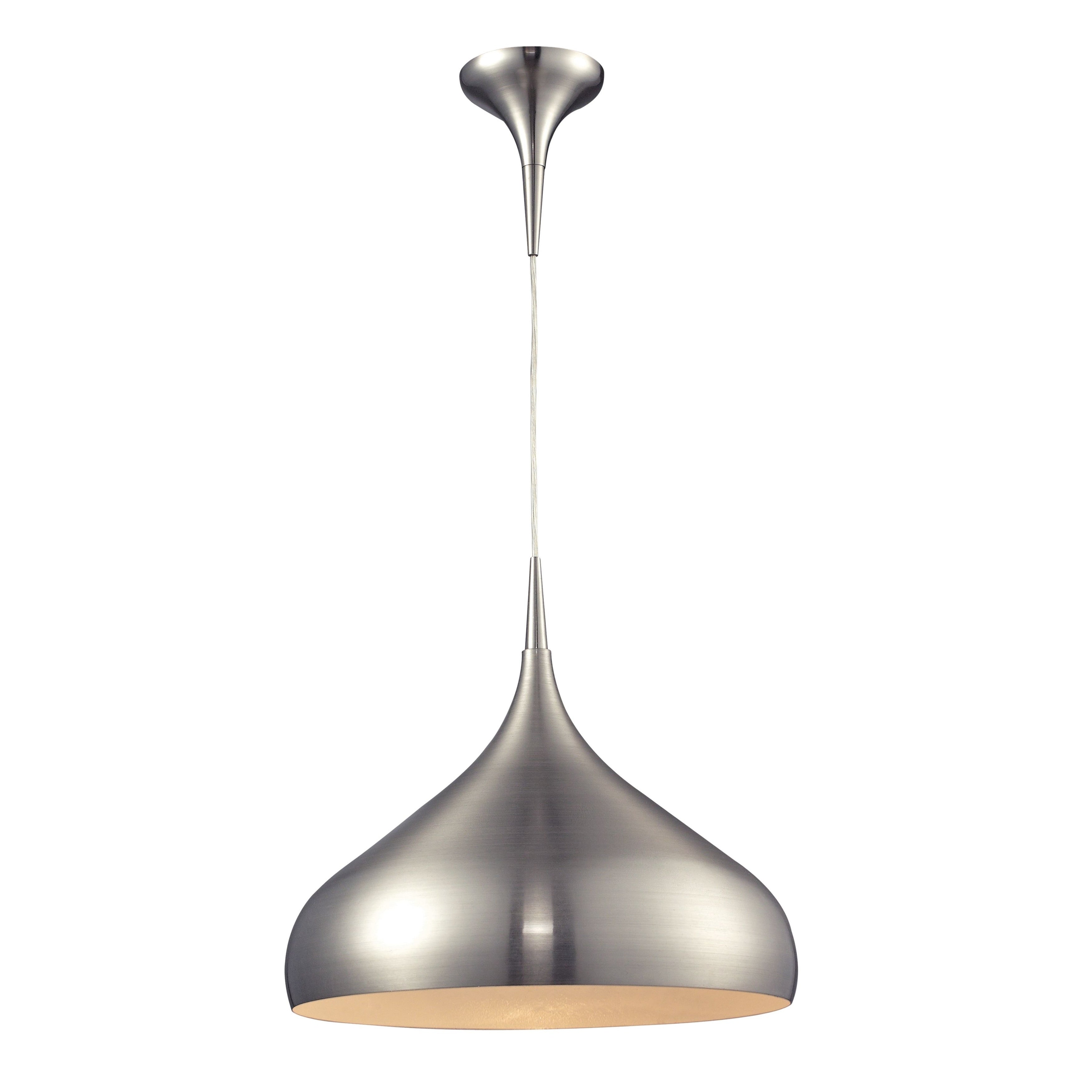 Lindsey 17 Inch Wide 1 Light Pendant In Satin Nickel