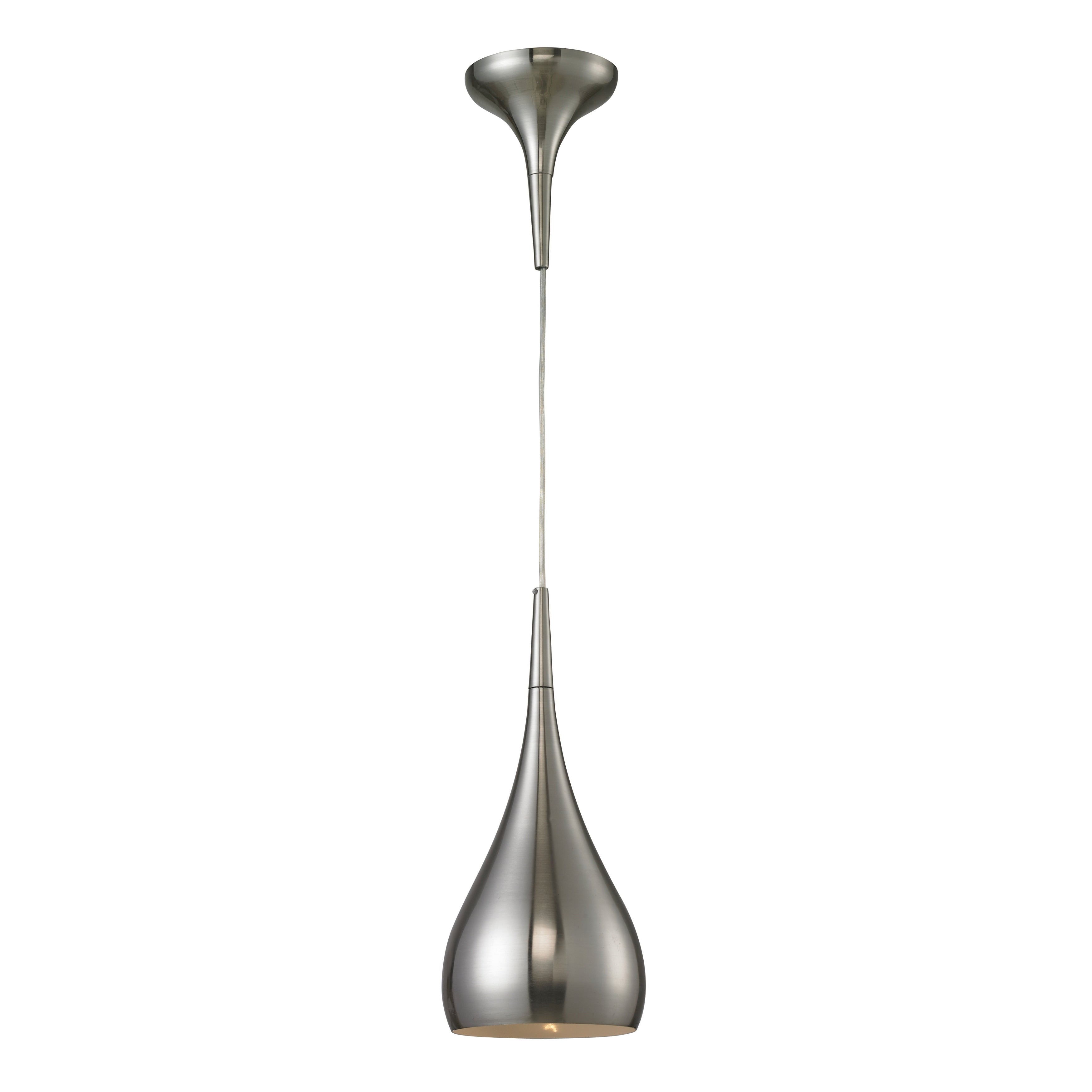 Lindsey 6 Inch Wide 1 Light Pendant In Satin Nickel 6In W X 6In D X 14In H